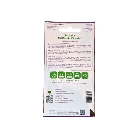 PAPRYKA SŁODKA-CALIFORNIA WONDER PAPRYKA SŁODKA-CALIFORNIA WONDER