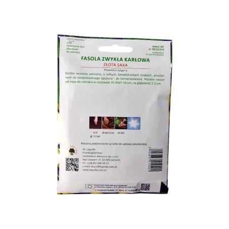 FASOLA ZWYKŁA KARŁOWA SZPARAGOWA-ZŁOTA SAXA